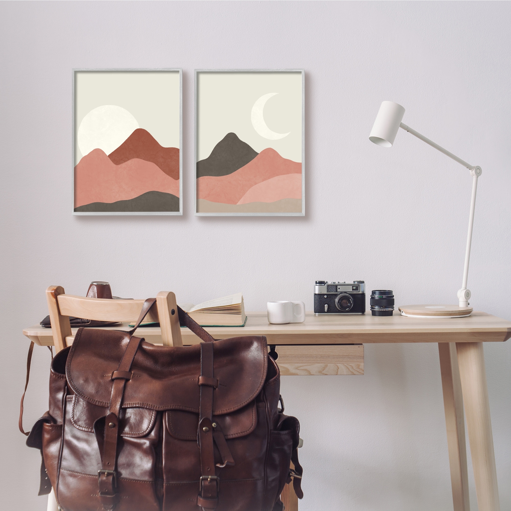 Stupell Industries Sun and Crescent Moon Warm Dessert Canyon Landscape, 11 x 14, Design by Taylor Shannon Designs