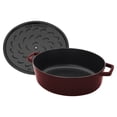 thumbnail image 2 of Staub Cast Iron 6.25-qt Shallow Oval Dutch Oven - Grenadine, 2 of 7