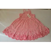Old Navy Girls Dress Embroidery Ruffle Bottom Size 18-24 Months Pink/Wh --A6--