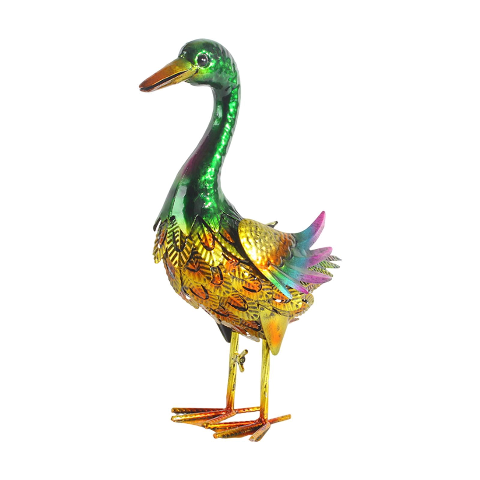 colaxi Standing Duck Statue Inner Help Outdoors Outdoors Outdoor Decorative Decorative Iron Art Figure Garden Sculpture for Pool Lawn Outside The Roof