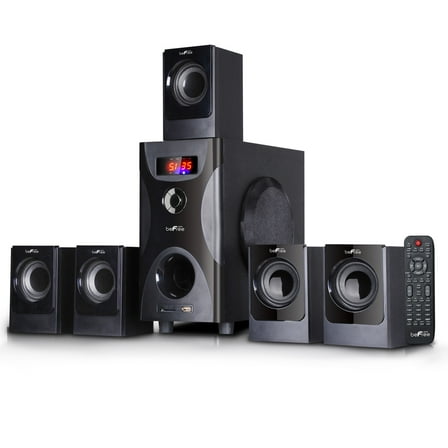 beFree Sound 5.1 Channel Surround Sound Bluetooth Speaker System in Black