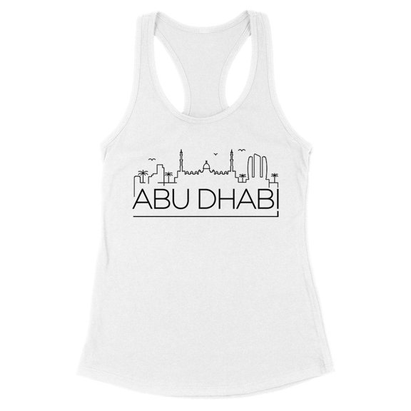 Skyline Abu Dhabi Tank Top Fitted Racerback Women's Large White