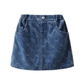thumbnail image 4 of QTSHPN Jean Skirt Floral Pattern Casual Stretch Waistband Comfortable Daily Wear Summer Outfit Fashion for Girls Girls Skirts Blue 3-4 Years, 4 of 9