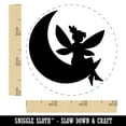 thumbnail image 2 of Fairy With Butterfly Wings Sitting on Moon Fantasy Rubber Stamp for Scrapbooking Crafting Stamping - Small 3/4 Inch, 2 of 7