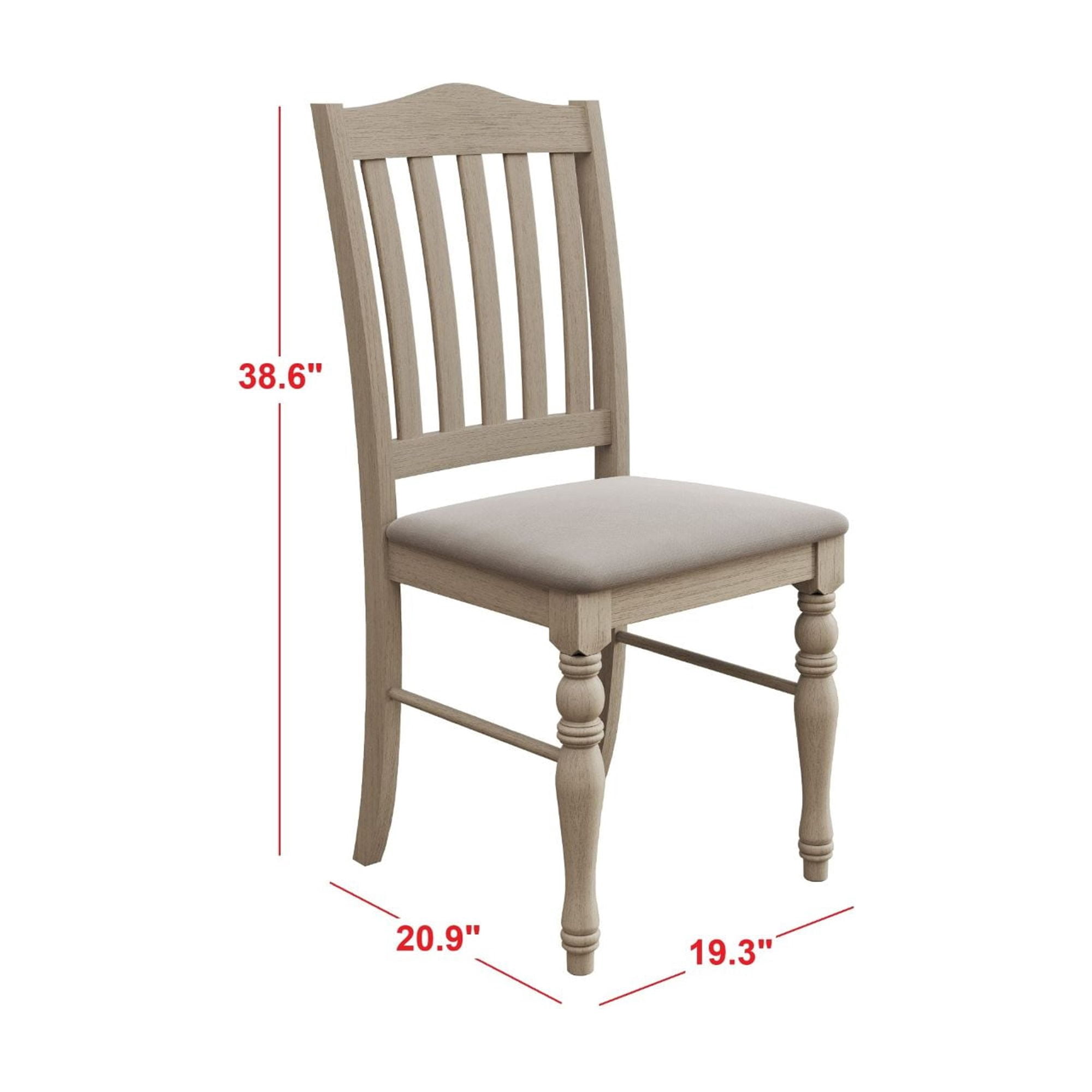 Home Design Mayfield Dining Chair (Set of 6), Warm Gray/Antique Gray