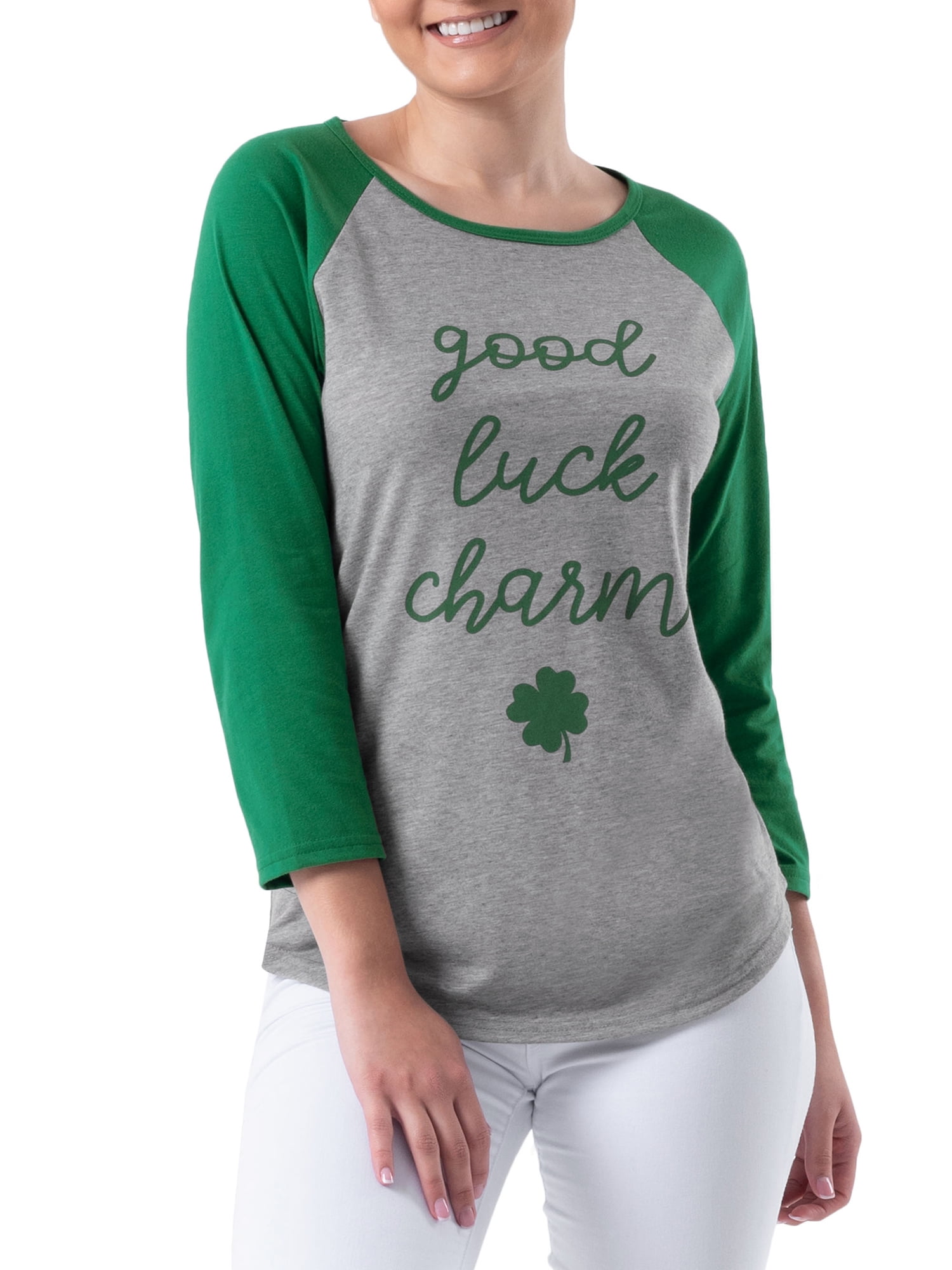 Not Irish Just Lucky St Patricks Day Baseball Style tee 34 Sleeve Raglan Unisex T-shirt