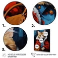 thumbnail image 3 of Designart "Fashion Portrait of a Brown Cat II" Animals Canvas Wall Art - Traditional Red Cat Fashion Entryway Wall Art, 3 of 6