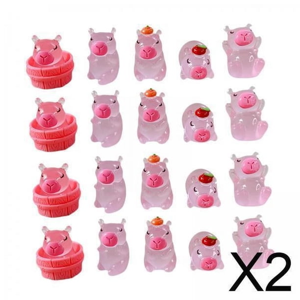 2x20x Mini Estatuas De Animales De Resina Que Brillan En La Oscuridad Figuras En Miniatura Para El Hogar