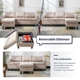 thumbnail image 5 of ZAFLY Reversible Sectional Couch Set 3 Seat, L Shaped Modular Sleeper Sofa Bed with Flexible Storage Ottoman Chaise, Modern Sofa Couches for Living Room/Apartment/Office - Beige, 5 of 7