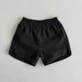 thumbnail image 4 of CQONEPT Boys Girls Shorts Summer Elastic Waist School Uniform Shorts with Pockets 5-14 Years Black 1 Years, 4 of 7