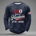 thumbnail image 2 of CHENge 250 Anniversary USA Shirts for Men Waffle Shirt Casual Crewneck Long Sleeve Tops 250 Years American Graphic Tshirt, 2 of 3