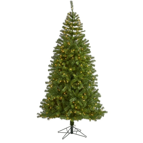 Nearly Natural 7ft. Springfield Artificial Christmas Tree with 400 Warm Clear Lights and 916 Bendable Branches
