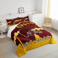 thumbnail image 4 of Erosebridal Football Themed Comforter Twin Size,Football Fans Bedding Set,Football Lovers Comforter Sets,Rugby Duvet Insert with 1 Pillowcase Soft,Red Golden(Washington), 4 of 6