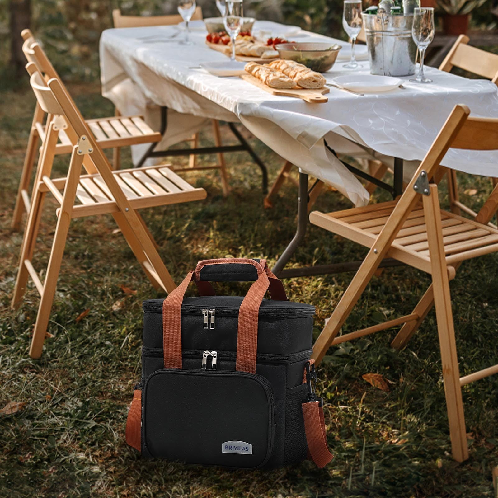 QTOCIO Fashionable Messenger Bag Lunch Insulation Bag with Large