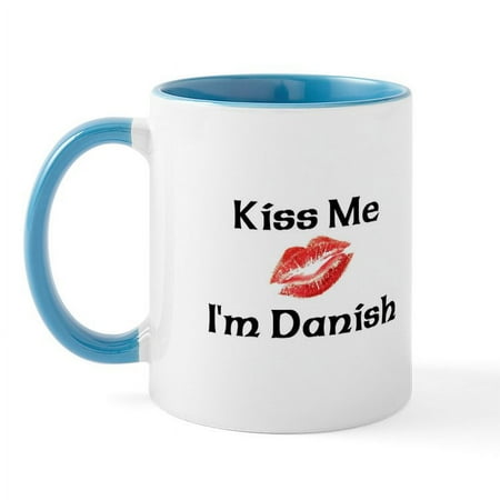 

CafePress - Kiss Me I m Danish Mug - 11 oz Ceramic Mug - Novelty Coffee Tea Cup