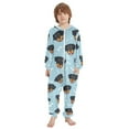 thumbnail image 2 of Soft Big Kids Onesie Pajamas Cozy Loose-Fit Jumpsuits for kids with Pockets for Christmas Lounge & Play Cartoon Dog Faces and Bones, 2 of 8