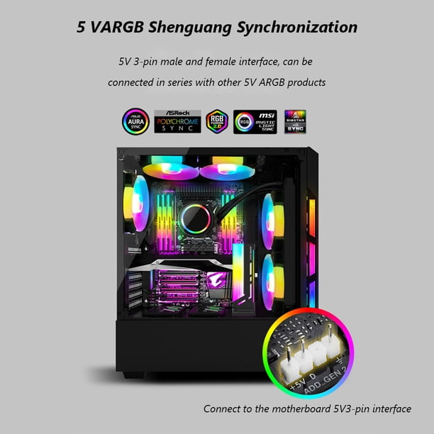 COOLMOON CM-GH2 Soporte de tarjeta gráfica Vertical 5V ARGB GPU Soporte (Negro)