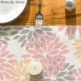 thumbnail image 7 of mubwai Pink Dahlia Floral Pinnata Summer Table Runner, Spring Kitchen Dining Table Decoration for Home Party Decor 13x36 Inch, 7 of 7