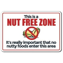 SignMission Z-A-This Is A Nut Free Zone 7 x 10 in. This is A Nut Free Zone Aluminum Sign