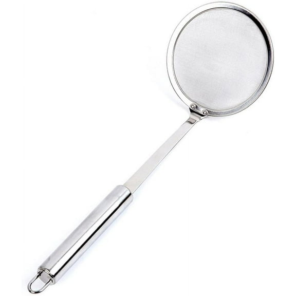 Hot Pot Fat Skimmer Spoon - Stainless Steel Fine Mesh Strainer for Skimming Grease and Foa