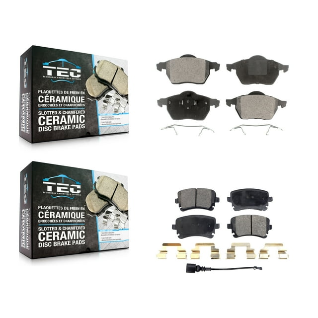 TEC Front Rear Ceramic Brake Pads Kit for Car 2003-2004 Audi RS6 with 312mm Diameter Rotor KTC-100418
