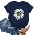 thumbnail image 4 of Tshirts Shirts for Women Sunflower Loose Short Sleeve Graphic Crop Tops Red XL, 4 of 5