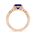 thumbnail image 2 of ANGARA Lab Grown 3 Ct Blue Sapphire Engagement Ring for Women in 14K Rose Gold (Size-10x8mm) | September Birthstone, Anniversary, Jewelry Gift for Women | Lab-Grown Blue Sapphire Ring, 2 of 7