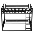thumbnail image 4 of Harper & Bright Designs Metal Bunk Bed Ful over Full with Stairs for Boys and Girls, Floor Bed with Guardrails for Bedroom, Black, 4 of 11