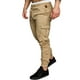 thumbnail image 1 of Pantalones largos para hombre, informales, de color liso, con bolsillos, cintura elástica, cordón ajustable y tobillos, deportivos, de poliéster., 1 of 6