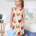 thumbnail image 4 of Fotbe Flower Chicken Vestido de Dormir para Niñas de 3 a 10 Años, Mangas Cortas, Estilo Princesa, Pijama Camisón con Mangas Voladas-Small, 4 of 6