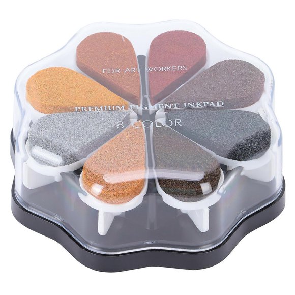 Ink Pad DIY Color HandMade Stamp NonToxic Washable for Kids Card Making Scrapbook Painting(1034 Smelting Metals )