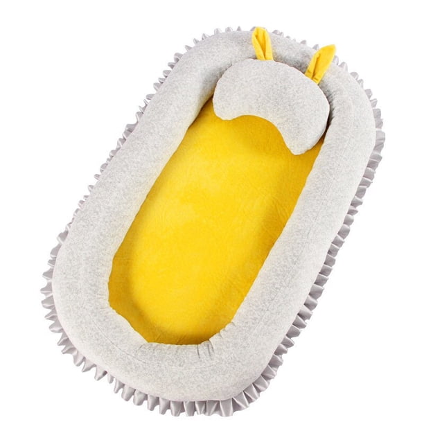 Nido de algodón para bebé, tumbona portátil para recién nacido, cuna suave para niños, tumbona transpirable con almohada, cama nido para niñas y niños Fivean unisex