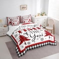 thumbnail image 3 of Homewish Buffalo Xmas Tree Twin Bedding Sets 7-Piece for Teen, Winter Snowflake Print Bedding Comforter Set, Vintage Christmas Theme Sheet Sets, Luxury Bedroom Decor, 3 of 7