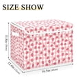 thumbnail image 5 of Yayeee Collapsible Cube Storage Bin with Lid Fabric Closet Decorative Basket with Handles, Strawberry Plaid Pattern, 5 of 7