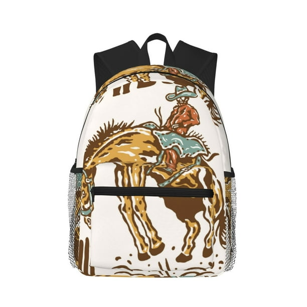 Easygdp Cowboy Up Vintage Wild West Mochila Casual para Portátil, Mochila para Escuela, Viajes, Negocios