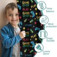 thumbnail image 3 of Blackout Kids Curtains,Colorful Games Symbol Black Pattern Childrens Insulated Curtains Set Of 2,Bedroom Essentials,Toddler Room Decor 42"x54", 3 of 5