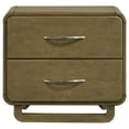 thumbnail image 2 of Deon Nightstand, 2 Drawers w Nickel Handles, Sled Legs, Nutmeg Brown, 2 of 5