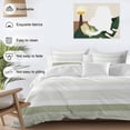 thumbnail image 3 of 3 Piece Sage Green Stripe Duvet Cover Set Queen Size,Microfiber Comforter/Quilt Cover with Corner Ties and 2 Pillowcases,Modern Rustic Horizontal Green Striped All Season Bedding with Zipper Closure, 3 of 8
