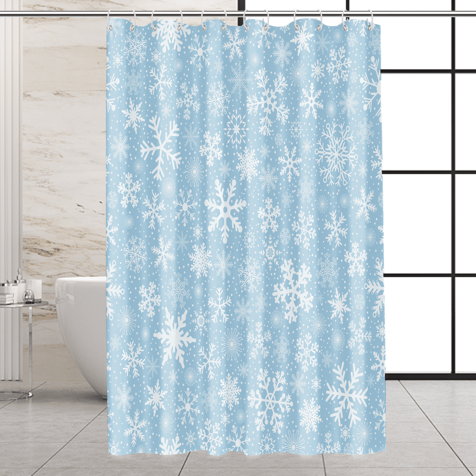 Multicoloured Bokeh Shower Curtain Set Bathroom Waterproof Fabric Hooks 71x71" 