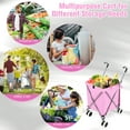 thumbnail image 4 of Costway Folding Shopping Cart Utility with Water-Resistant Removable Canvas Bag Pink, 4 of 10