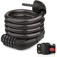 thumbnail image 1 of Cadenas de candado para bicicleta, combinación de 5 dígitos, cadenas de candado para bicicleta antirrobo para exteriores con soporte para bicicleta, candado de cable para bicicleta de 12 mm para bici TUNC Sencillez, 1 of 5