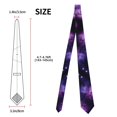thumbnail image 3 of Men's Fashion Causal Neck Tie Galaxy Stars Purple Printed Skinny Tie, 3 of 7