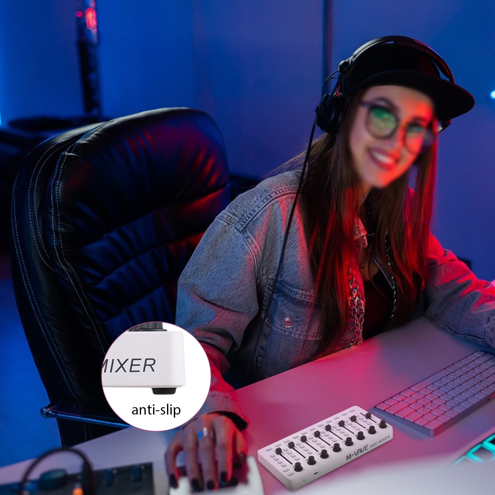 M-VAVE Wireless MIDI Keyboard Mixer with 8 Assignable Control Actuators