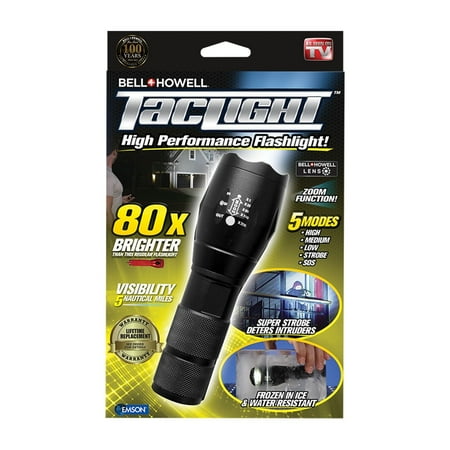 Bell + Howell Taclight 80X Brighter Tactical Flashlight - As Seen On (Best Compact Tactical Flashlight)