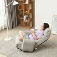 thumbnail image 5 of Linen Swivel Floor Chair, Adjustable Floor Lazy Chair with Arm, Adjustable Head and Waist, Game Chair Floor Lounge Chair for Adults and Children, 5 of 9