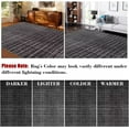 thumbnail image 5 of GlowSol 10'x13' Rugs for Living Room, Modern Abstract Area Rug Low Pile Non-Slip Geometric Stripes Carpet, Soft Foldable Bedroom Rug, Black, 5 of 8