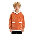 thumbnail image 4 of WhouRiu Boys Girls Solid Color Fuzzy Hoodie Kids Unisex Long Sleeve Hooded Pullover With Pockets Autumn Winter Cozy Warm Soft Sweatshirts,12-13 Years, 4 of 9