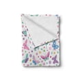 thumbnail image 2 of Baby Shower Soft Flannel Fleece Throw Blanket, Butterflies Hearts and Dots Nursery Themed Composition Colorful Illustration, Cozy Plush for Indoor and Outdoor Use, 50" x 70", Multicolor, by Ambesonne, 2 of 6