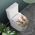 thumbnail image 3 of HELLHERO Keep Dust Stain Polyester Fabric Toilet Dust Cover Set Universal Durable Lid Cover Set for Toilet Stretch for Household, 3 of 8