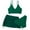 Dark Green, variant on Girls' 3-Piece High-Waisted Spaghetti Strap Bikini Set with Ruched Cover-Up Beach Skirt